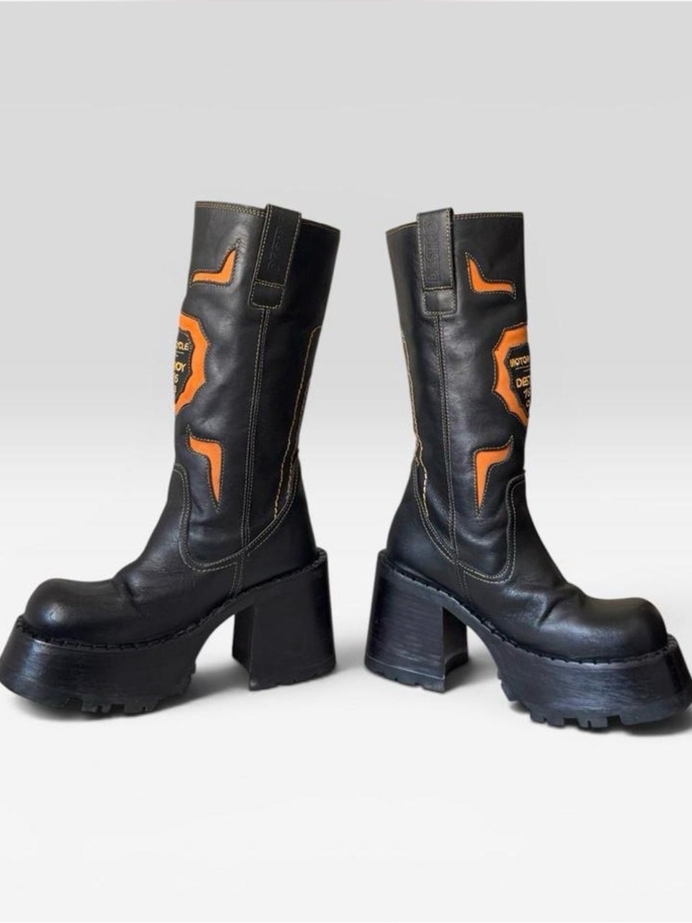 Ultra Rare 90s Destroy 'Motorcycle Club' Leather Platform
Boots - Picture 5 of 8